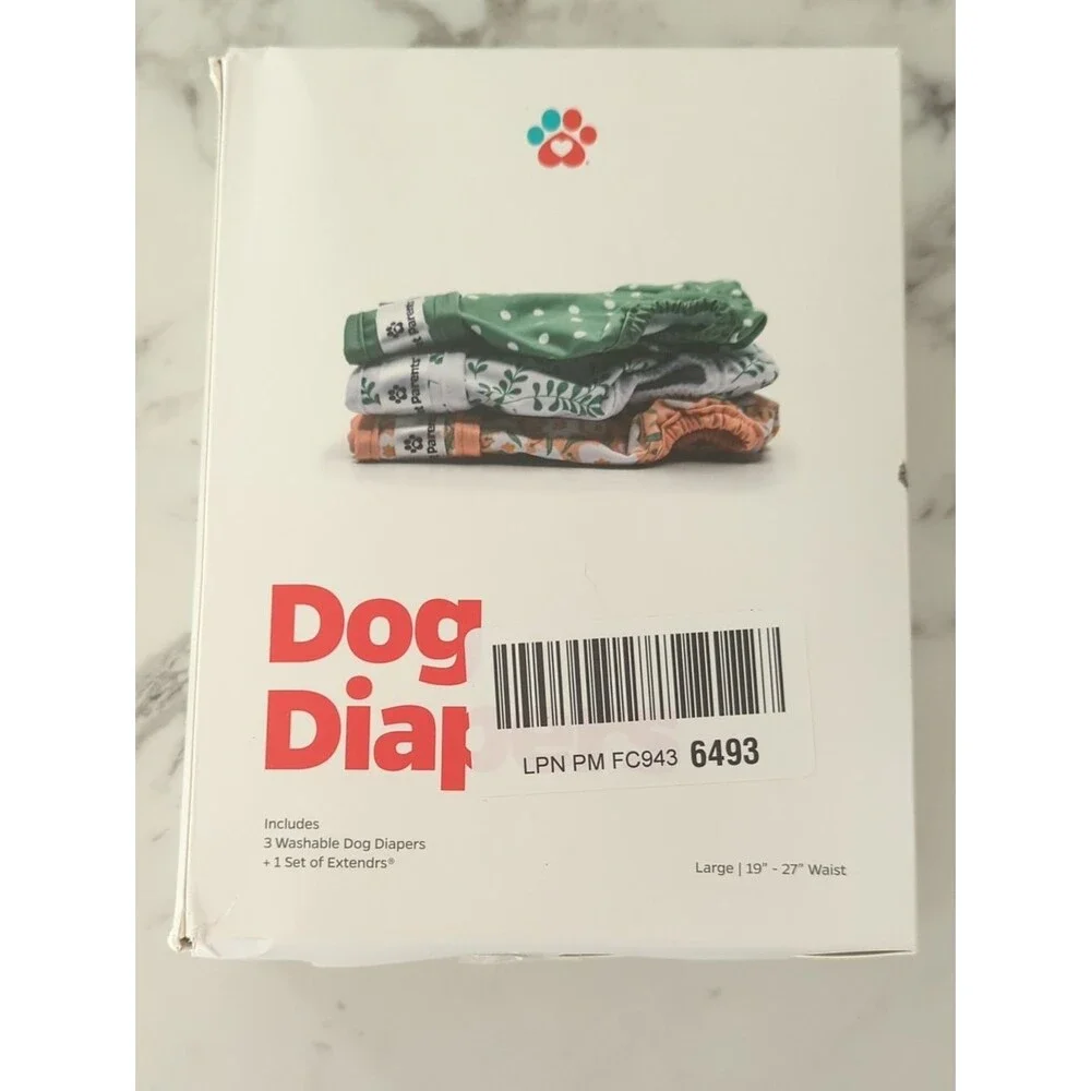 Dog Diapers With Extenders 3 Pack Washable Size L